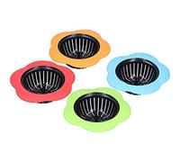 Riuulity Lot de 4 Attrape-cheveux pour évier de Cuisine, Salle de Bain, Douche, Filtre de Vidange en Plastique Souple et Silicone, Facile à Utiliser, Applicable pour Salle de Bain, Buanderie,