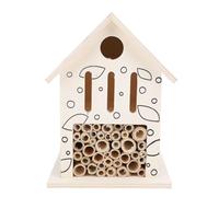 Riuulity Maison D'Abeilles en Bois Massif, Site de Nidification pour Pollinisateurs Mous, Article de Décoration Extérieure Accrocheur, Hôtel écologique Durable pour Les Abeilles