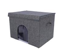 Riuulity Maison de Refroidissement Portable pour Chat, Grotte Pliable et Innovante pour l'été, 14 Sacs de Glace pour Utilisation Intérieure et Extérieure pour Chats (Gris foncé)