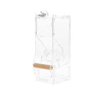 Riuulity Mangeoire Transparente en Acrylique pour Oiseaux de Compagnie, Distributeur Automatique pour Perroquets, Canaris, Calopsittes, Conception Durable et Robuste, Facile à Assembler, Idéale pour
