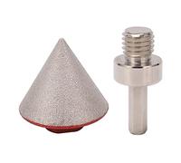 Riuulity Mèche à Chanfrein Diamant avec Convertisseur, Mèche Biseautée à 60 Degrés pour un Fraisage de Précision dans le Marbre et le Verre, Idéale pour les Projets de Rénovation Domiciliaire (5/8 à