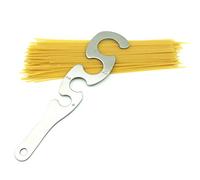 Riuulity Mesureur de Spaghetti en Acier Inoxydable Règle à Spaghetti en Forme de S 4 Trous de Mesure pour Outil de Cuisine à Pâtes avec Conception Antirouille de qualité Alimentaire (SILVER)