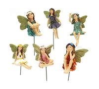 Riuulity Mini Figurines de Fées, Sculpture de Fée Miniature à Motif Clair avec des Visages Charmants, pour Décoration de Jardin Féerique, Jardinières, Patios, Porches