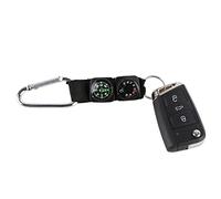 Riuulity Mini Thermomètre Portable étanche, Boussole, Porte-clés, Résistant aux Chocs, Multifonction 3 en 1, Thermomètre D'extérieur, Boussole pour Camping, Randonnée, Petite Taille