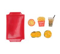 Riuulity Miniature Fast Food 1/12 échelle Résine Mini Hamburger Frites Ensemble pour Bricolage Décorations de Scène
