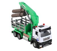 Riuulity Modèle de Camion à Grumes avec Effet Lumineux et Musical pour Enfants de 6 Ans et Plus, pour Un Anniversaire, Un Anniversaire de Noël, Un Jouet Tracteur en Alliage (Green)