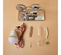 Riuulity Modèle de Moteur Stirling Facile à Jouer avec Ampoule LED, Générateur d'électricité, Conception de Volant D'inertie en Dollars pour Jouet éducatif, Adultes, Enfants, Enseignants, Décoration