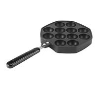 Riuulity Moule à Crêpes en Aluminium à 12 Cavités, Plaque de Gril Takoyaki Antiadhésive pour Crêpes Rondes, Boules de Takoyaki, avec Trou de Suspension, Idéal pour la Cuisson et la Cuisine à Domicile