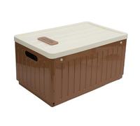 Riuulity Organisateur de Vêtements de Garde-robe Pliable en Matériau PP Solide, Bac de Rangement Empilable à 9 Grilles pour Pantalons, Pulls, Chemises, Boîte Pliante Lavable pour économiser de (Café)