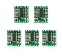 Riuulity PAM8403 Mini Amplificateur de Puissance Numérique Panneau 5pcs, Module AMP Audio 3W+3W pour Téléviseurs LCD, Moniteurs, Téléphones avec Circuit de Réduction de Bruit, Design Léger et Compact