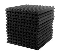 Riuulity Panneaux en Mousse Acoustique, Paquet de 12 Feuilles D'insonorisation Compensées de 12 Pieds Carrés de 1 Pouce D'épaisseur avec un NRC élevé de 0,75 pour la Réduction du Bruit en (A)