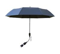 Riuulity Parasol Triple Pliable avec Pince en Métal, Parasol pour Poussette pour bébé avec Protection et Pluie, Ajustement Universel pour Poussettes et Landaus (BLUE)