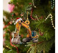 Riuulity Pendentif D'arbre de Noël 10x9cm, Décoration Suspendue, Cadeau pour Enfants, Voiture, Camion de Pompier, Bateau, Pelle, Ornement pour Fête de Noël (#2)