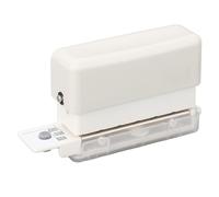 Riuulity Perforateur de Papier à Trous Blancs Efficace pour la Maison et le Bureau, Perforateur Portable à 6 Trous pour A5 B5 A4, Manuel avec Boîte de Collecte des Déchets