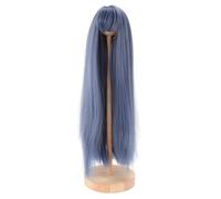 Riuulity Perruque Longue et Droite de Poupée Réaliste avec Frange en Maille élastique pour Poupées 1/4 - Beau Volume de Cheveux Résistant aux Hautes Températures pour un Style Créatif (BLUE)