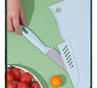 Riuulity Planche à Découper les Fruits en Plastique Portable, Sûre, Saine, Facile à Nettoyer pour la Cuisine, de Fruits, Conception de Trous de Suspension (BLUE)