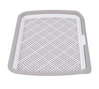 Riuulity Plateau d'apprentissage de la propreté pour Chiot, 50x66 Cm avec Grille Surélevée et Entrée Basse, for Chiot (Gray)