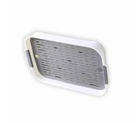 Riuulity Plateau D'égouttage Alimentaire de Grande capacité, Plaque de Séchage de Vaisselle Antidérapante, égouttoir en Plastique Double Couche pour Ustensiles en Verre, Idéal pour L'organisation de