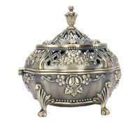 Riuulity Porte-encens Cône en Alliage de Zinc sculpté avec Couvercle pour Décoration Intérieure, Style Rétro Vintage, pour Une Pendaison de Crémaillère, la Fête des Mères, Noël (Laiton Antique)