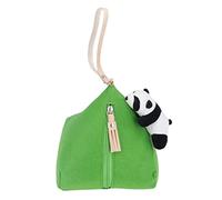 Riuulity Porte-Monnaie Triangulaire en Feutre Doux en Forme de Zongzi, Décoration de Panda, Sac à Clés de Grande capacité pour Cosmétiques, Compact et Portable pour Femmes et Filles