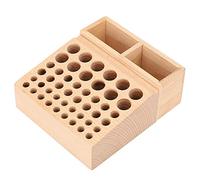 Riuulity Porte-Outils de Bricolage en Cuir, étui de Rangement en Hêtre Burlywood pour Outils et Pinceaux D'artisanat du Cuir, Très Utile pour la Maison et Le Studio (Rack de Stockage 48 Trous)