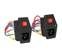 Riuulity Prise D'alimentation avec Commutateur de cupidité 10A de sécurité 6A 250 V Module de Connecteur AC, 2pcs pour L'équipement Informatique et Domestique, Matériau de Cuivre ABS