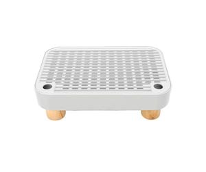 Riuulity Rampe de Marche pour Bac à Litière pour Chat avec Plateau perforé Double Couche Amovible pour Un Nettoyage Facile des Chatons, des Chats âgés et des Ménages Multi-Chats