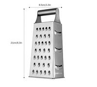 Riuulity Râpe Multifonction en Acier Inoxydable avec 4 Côtés pour Râper les Fruits et Légumes de Cuisine, Parfaite pour Râpe à Fromage, 8,26" X 3,34", pour Chef à Domicile (SILVER)