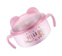 Riuulity Récipient Alimentaire isolé de Dessin animé Mignon pour Enfants avec Deux Poignées pour les Voyages Scolaires à Domicile, Bol pour Enfants en Acier Inoxydable pour Manger de la Soupe à