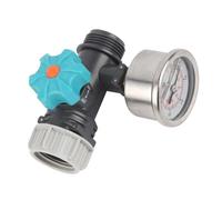Riuulity Réducteur de Pression D'eau POM avec Manomètre, pour L'irrigation du Jardin et des Serres, Filetage D'entrée et de Sortie D'eau Réglable