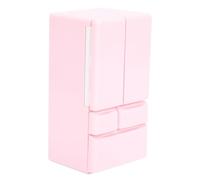 Riuulity Réfrigérateur Miniature pour Maison de Poupée, Modèle en Plastique Réaliste, Réfrigérateur à Double Porte pour Faire Semblant de, adapté pour Créer Une Scène de Cuisine Familiale (Pink)