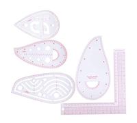 Riuulity Règle de Courbe Multifonction, Lignes Claires en Plastique de Haute qualité, Vêtements Conçus, Règle de Mode Incurvée, Costume pour Couper 5 Pièces