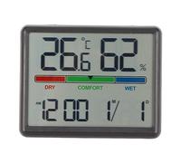 Riuulity Réveil Numérique, Grand écran LED, Dos Magnétique, Pieds de Support, 12/24 Heures, Fahrenheit et Celsius, Pile CR2032, Noir pour la Maison, Le Bureau