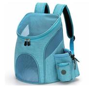 Riuulity Sac à Dos Pliable pour Chat, Sac à Dos de Transport en Respirante pour Animaux de Compagnie, pour Chats et Chiens de Petite et Moyenne Taille, avec Pochette à Collation (Bleu Clair)