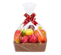 Riuulity Sacs-Cadeaux Transparents, 10pcs Clear Food Grade Multifonctional Twist Liens Sacs de Cadeaux avec Ruban satiné, Idéal pour les Bonbons ou la Boulangerie