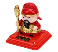 Riuulity Statue de Gong à énergie Solaire, Figurine D'énergie, Ornement de Voiture de Style Chinois avec des Couleurs Vives pour Tableau de Bord, Décoration de Bureau à Domicile