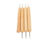 Riuulity Stylo D'indentation de Conception Sûre, Stylet à Points en Forme de Larme avec Pointe en Acier Résistant à la Rouille, Outils de Gravure 4 Pièces pour Enfants et Artisans