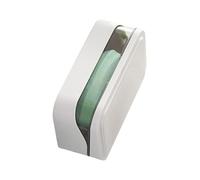 Riuulity Support de Boîte à Savon Portable Anti-poussière et étanche, avec égouttoir pour Salle de Bain, Cuisine, Voyage, Matériau PP 5,2x3,3x2,0 Pouces (White)