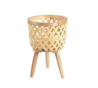 Riuulity Support pour Plantes à Fleurs tissé à la Main avec un Design Unique pour une Utilisation Intérieure et Extérieure, Couleur Bois 32,5 X 21 Cm