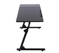 Riuulity Support Réglable pour Ordinateur Portable, Bureau Pliable pour la Lecture au côté du Lit, Table Portable à Structure Stable en Forme de Z pour Le Bureau et la Maison (Couleur Noyer)