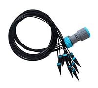 Riuulity Système D'irrigation Automatique, 10 Têtes de Tuyau D'irrigation Goutte à Goutte de 1,6 M pour L'arrosage du Jardin, avec une Conception D'économie D'eau Facile à Utiliser pour