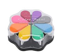 Riuulity Tampon Encreur en Forme de Pétale de 8 Couleurs, Accessoire de Peinture de Tampon de Bricolage avec Pétales Amovibles pour le Scrapbooking, la Coloration, L'art des Médias Mixtes (1)