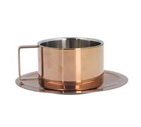 Riuulity Tasse à café en Acier Inoxydable, Design élégant et Durable, Ensemble de Verres pour la Maison et L'extérieur, 200ml, pour un Usage Quotidien (Or Rose)