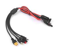 Riuulity Temps élevés Le Câble D'extension de Panneau Solaire à Longue Durée de Vie IP68 IP68 Imperméable 4 en 1 DC5521 XT60 Câble de Connexion Féminin pour la Batterie Solaire, Réaction d'urgence,