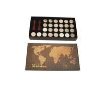 Riuulity Têtes de Tampon Alphabet 26 Pièces, Kit de Têtes D'estampage Rétro avec 2 Poignées en Bois pour Artisanat, Enveloppes, Cartes de Vœux, Sceau de Cire Européen