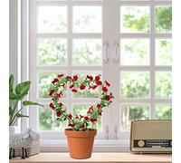 Riuulity Treillis de Jardin en Fer Noir, Support d'escalade en Forme de Cœur, Fil Métallique, 2 Pièces pour Roses, Pois, Gloires du Matin (Black)