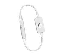 Riuulity Variateur de Bande LED avec Interrupteur Tactile pour Ampoule RVB de Couleur Unique, Contrôleur 12-24 V 4 A, Interrupteur Marche/arrêt, Opération Facile pour L'éclairage Domestique (WHITE)