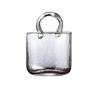 Riuulity Vase en Verre Transparent Créatif Panier à Main Design Sac D'arrangement de Fleurs Aquarium Gris Rose Vert Jaune 28,5 Cm X 19,5 Cm 1,45 Kg pour Centre de Table de Salle à Manger (#1)