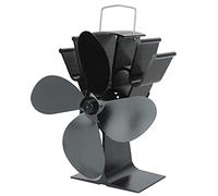 Riuulity Ventilateur de Cheminée à 4 Pales alimenté par la Chaleur pour Poêle à Bois, Module Thermoélectrique, Métal, Noir, 7,8 X 5,9 X 4,7 Pouces pour L'amélioration de la Chaleur Intérieure
