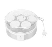 Riuulity Yaourtière électrique 20 W avec 7 Tasses, Machine Multifonctionnelle à Yaourt Grec Faite Maison en Verre ABS pour Confitures, Puddings, Idéale pour les Amateurs de Yaourt et les